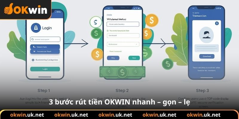 3 bước rút tiền OKWIN nhanh – gọn – lẹ