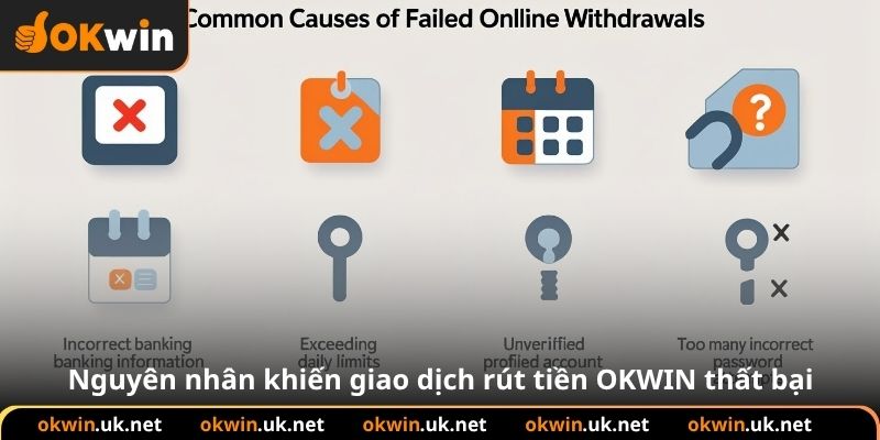 Nguyên nhân khiến giao dịch rút tiền OKWIN thất bại